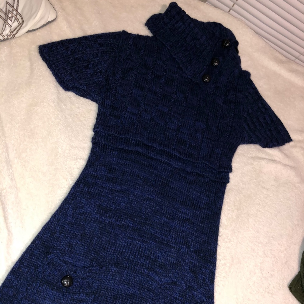 Winter dress with turtle neck